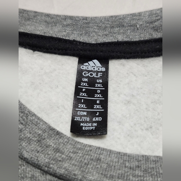 Adidas Golf Long Sleeve Crew Neck Fleece Pullover Sweater In Grey Size 2XL - Picture 3 of 11